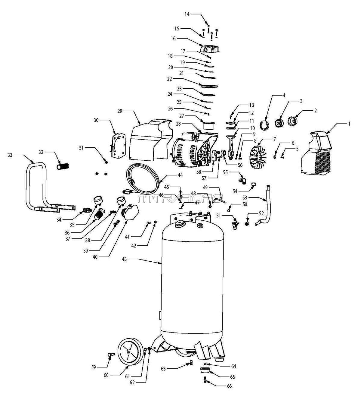 husky 60 gallon air compressor parts diagram