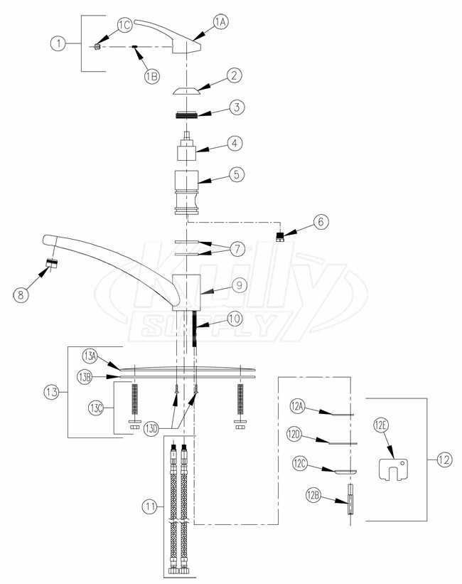 delta kitchen pull out faucet parts diagram