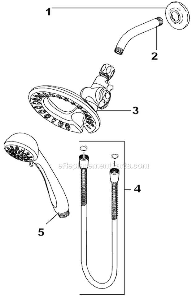 parts of a shower head diagram