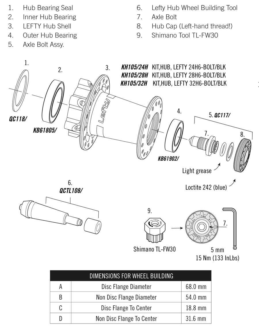 wheel hub parts diagram