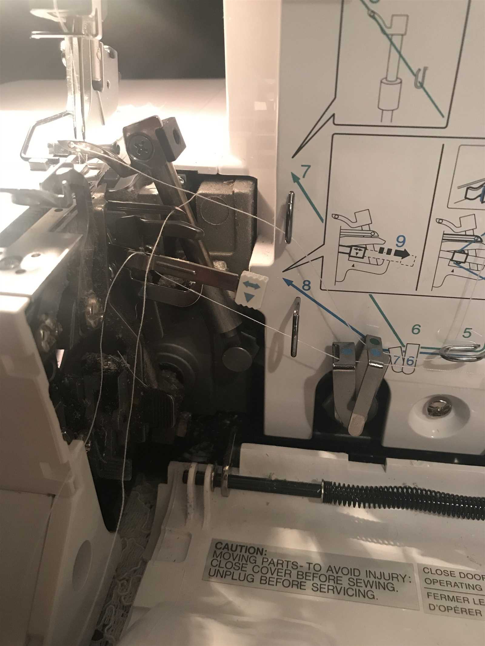 brother 1634d serger parts diagram