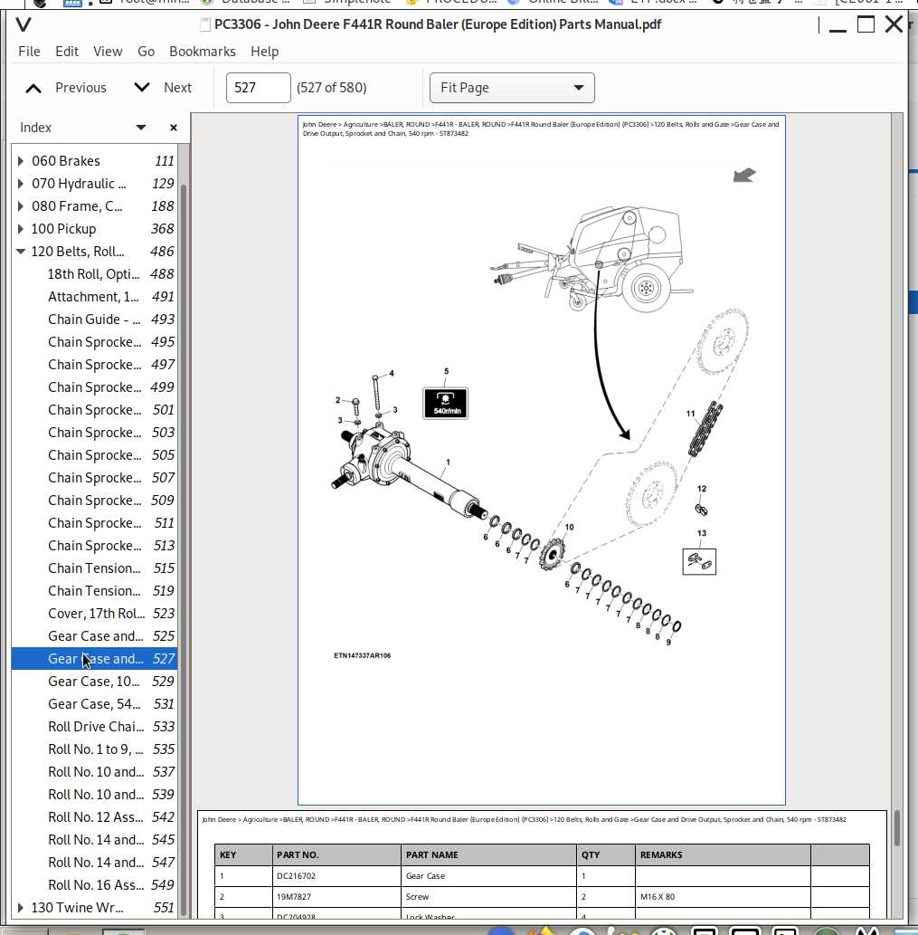 john deere 566 baler parts diagram