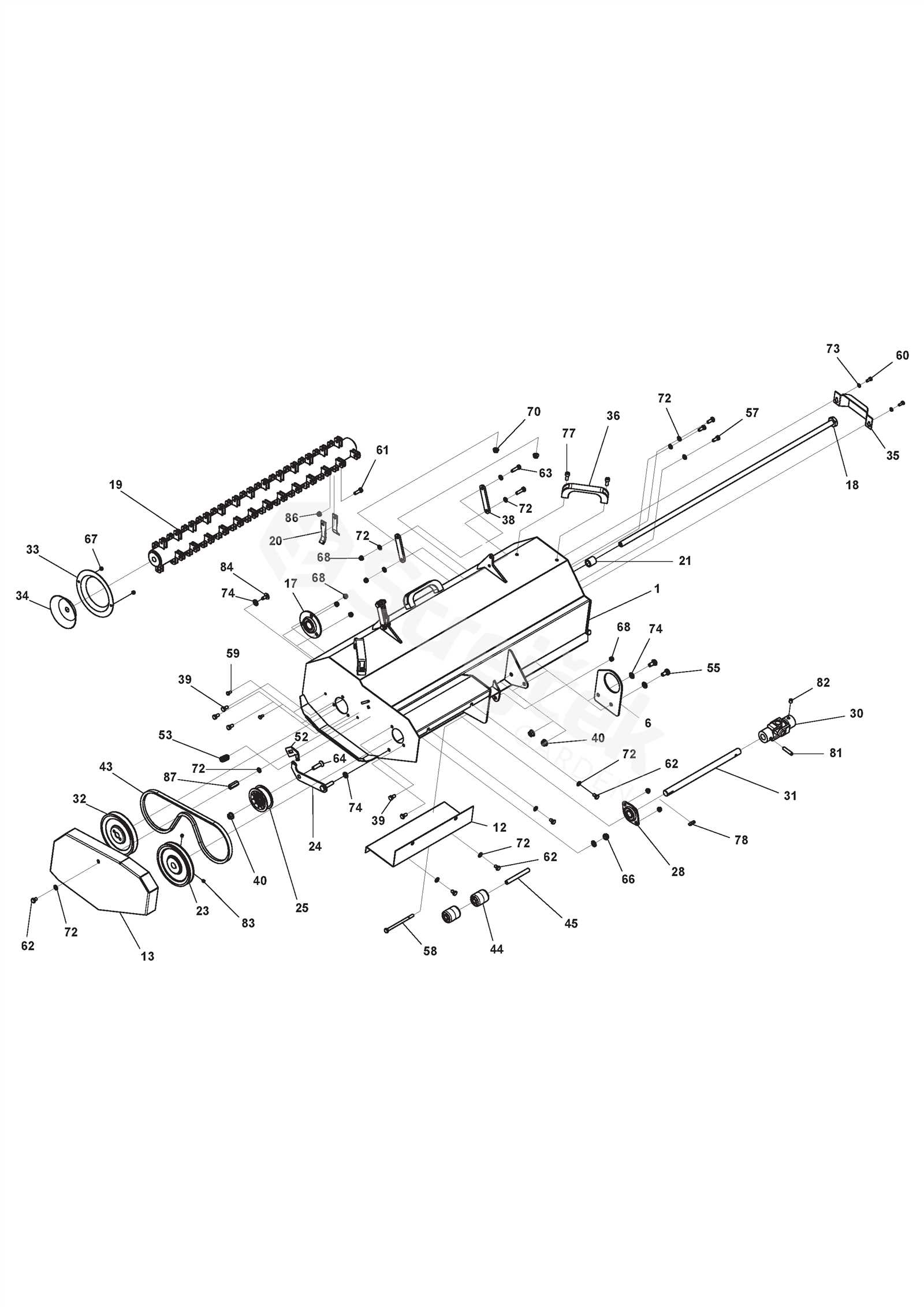 flail mower parts diagram