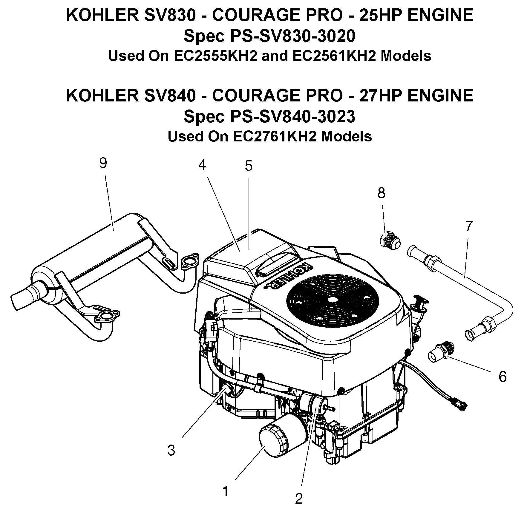 kohler sv830 parts diagram