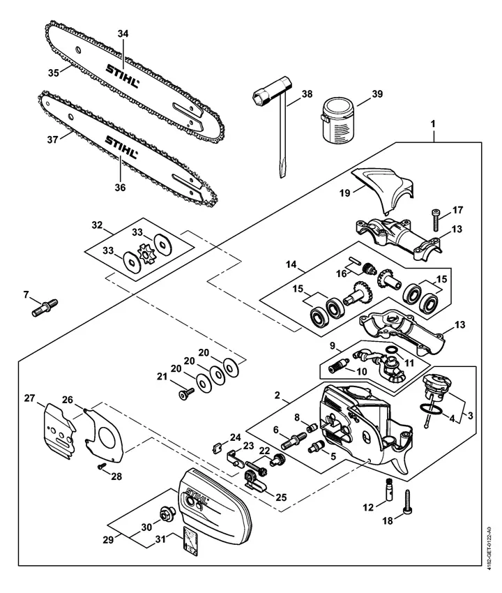 husqvarna pole saw parts diagram