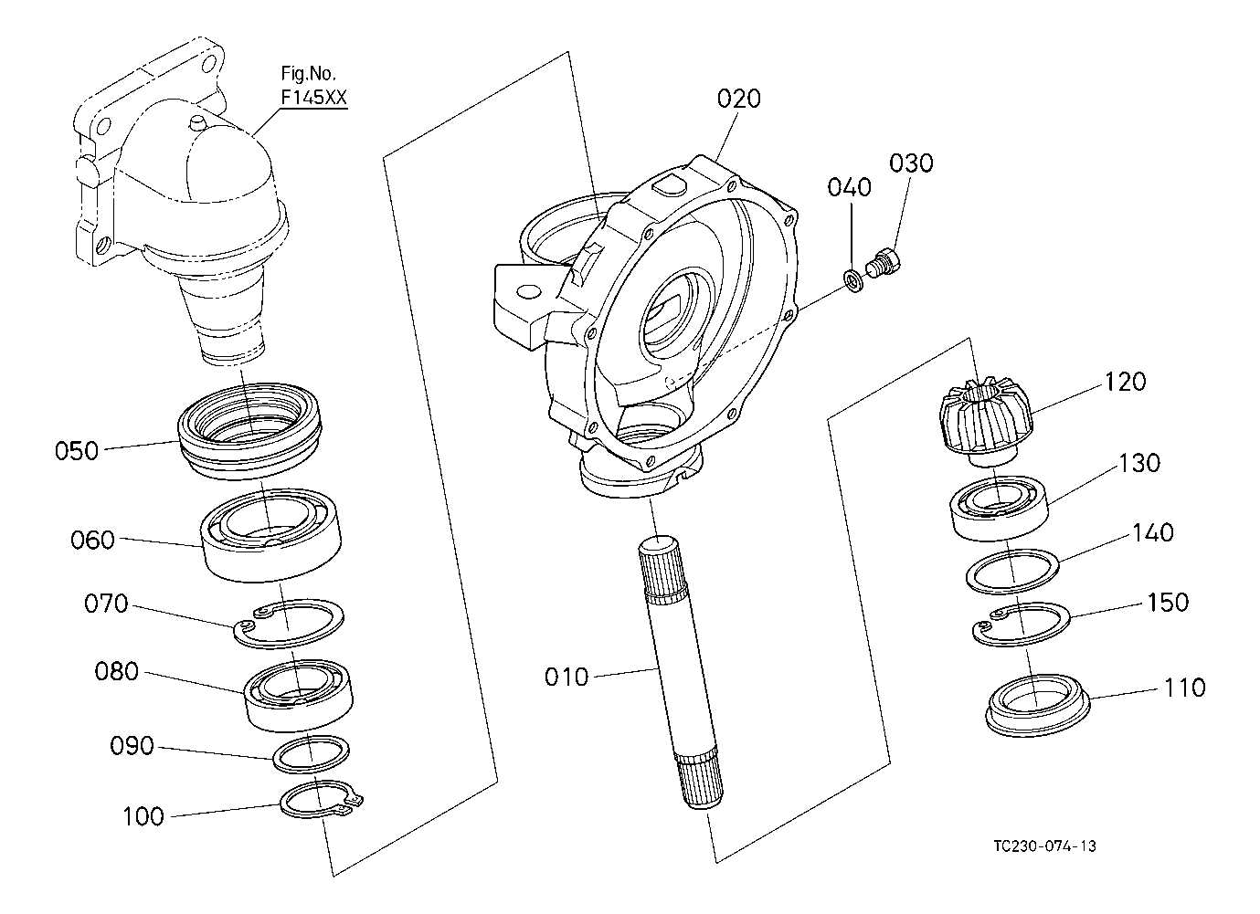 front axle kubota tractor parts diagram