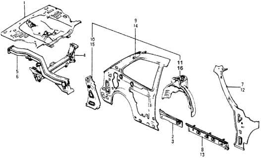 front end honda accord body parts diagram