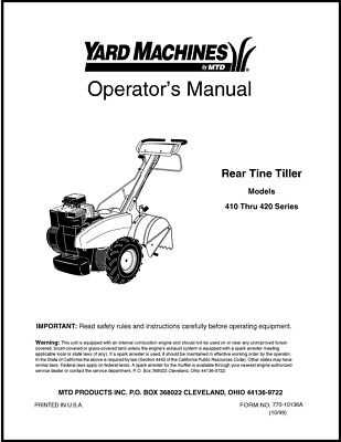 front tine mtd tiller parts diagram