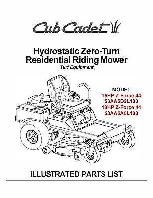 cub cadet rzt 50 parts diagram