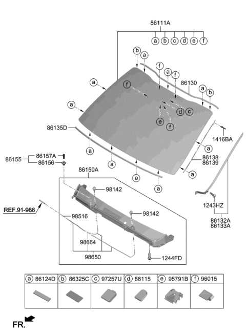 windshield parts diagram