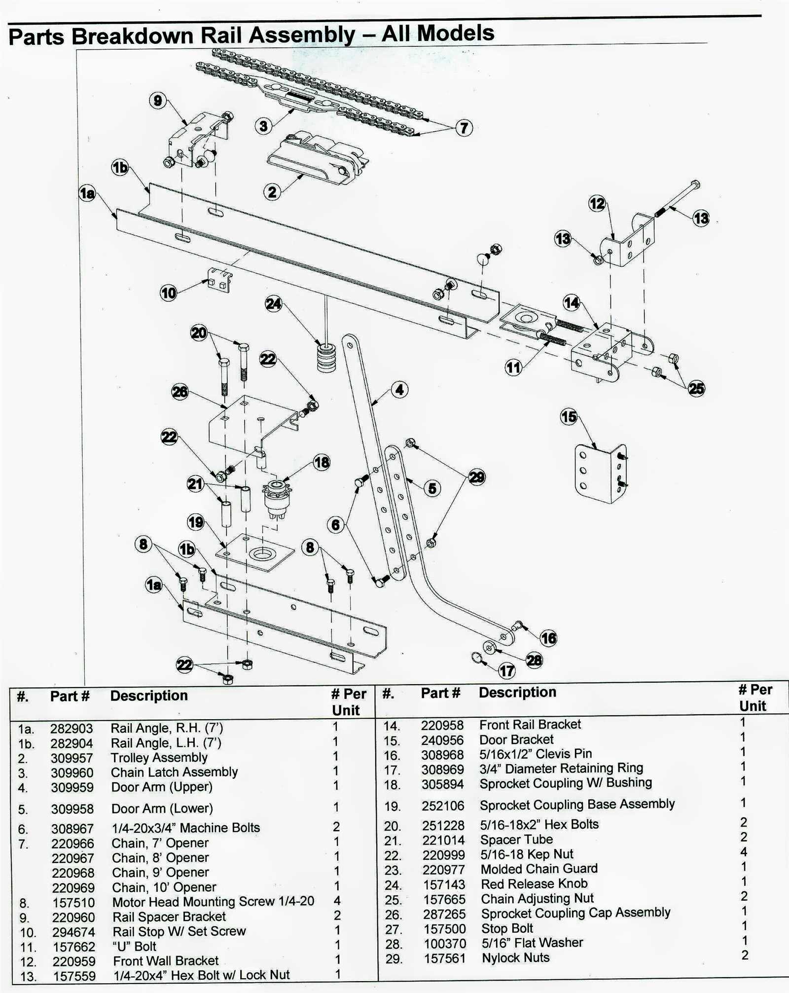 garage door opener parts diagram