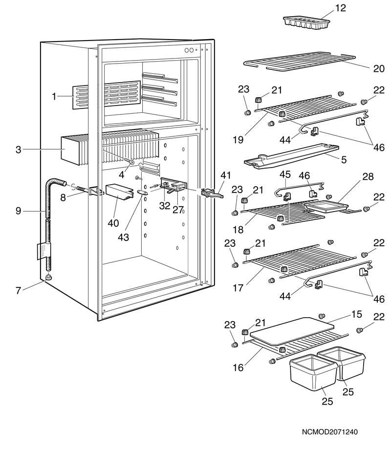 ge freezer parts diagram