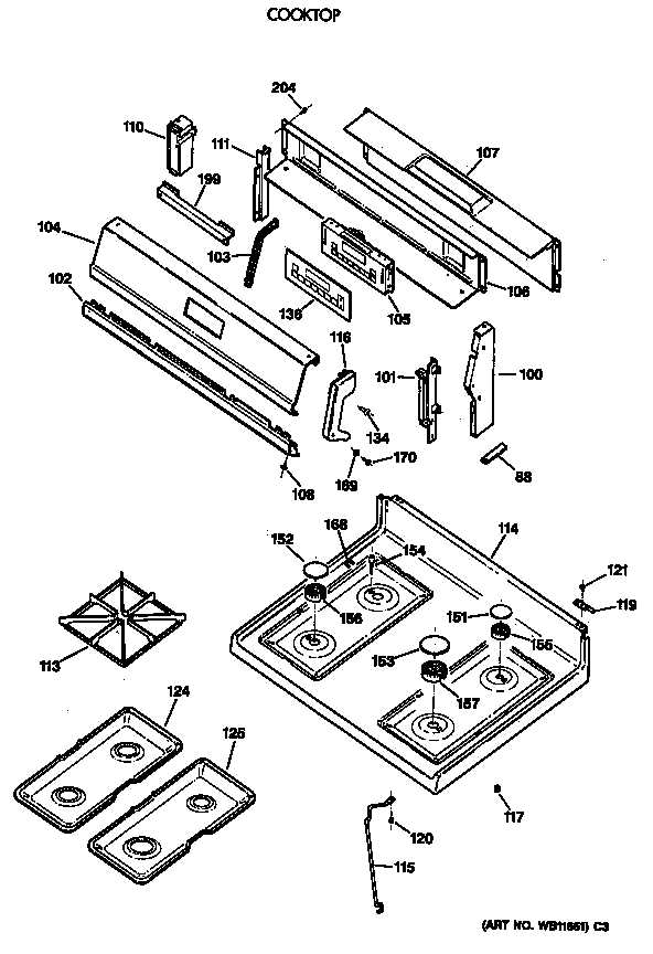 ge profile cooktop parts diagram