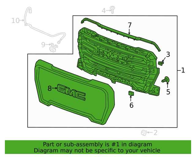 2021 gmc sierra parts diagram