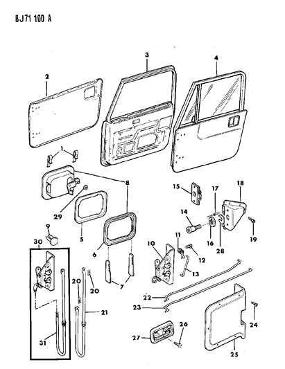 jeep wrangler door parts diagram