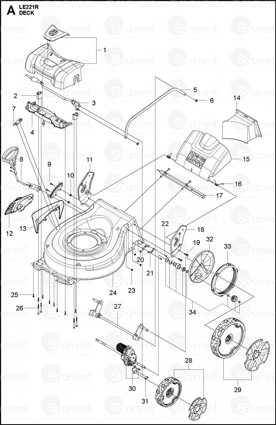 husqvarna lc 221 parts diagram