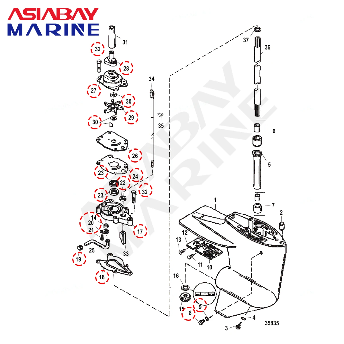 mariner outboard parts diagram