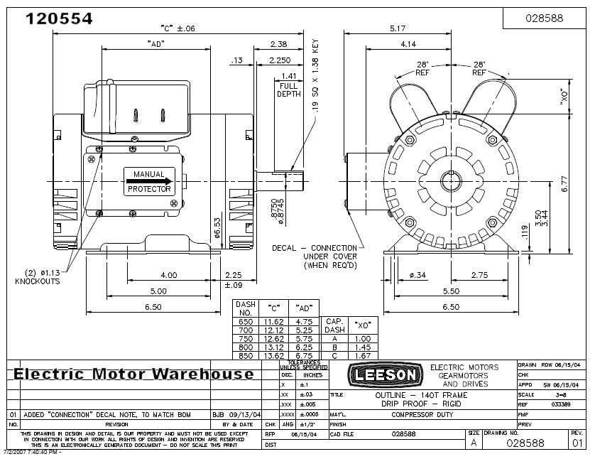 leeson motor parts diagram