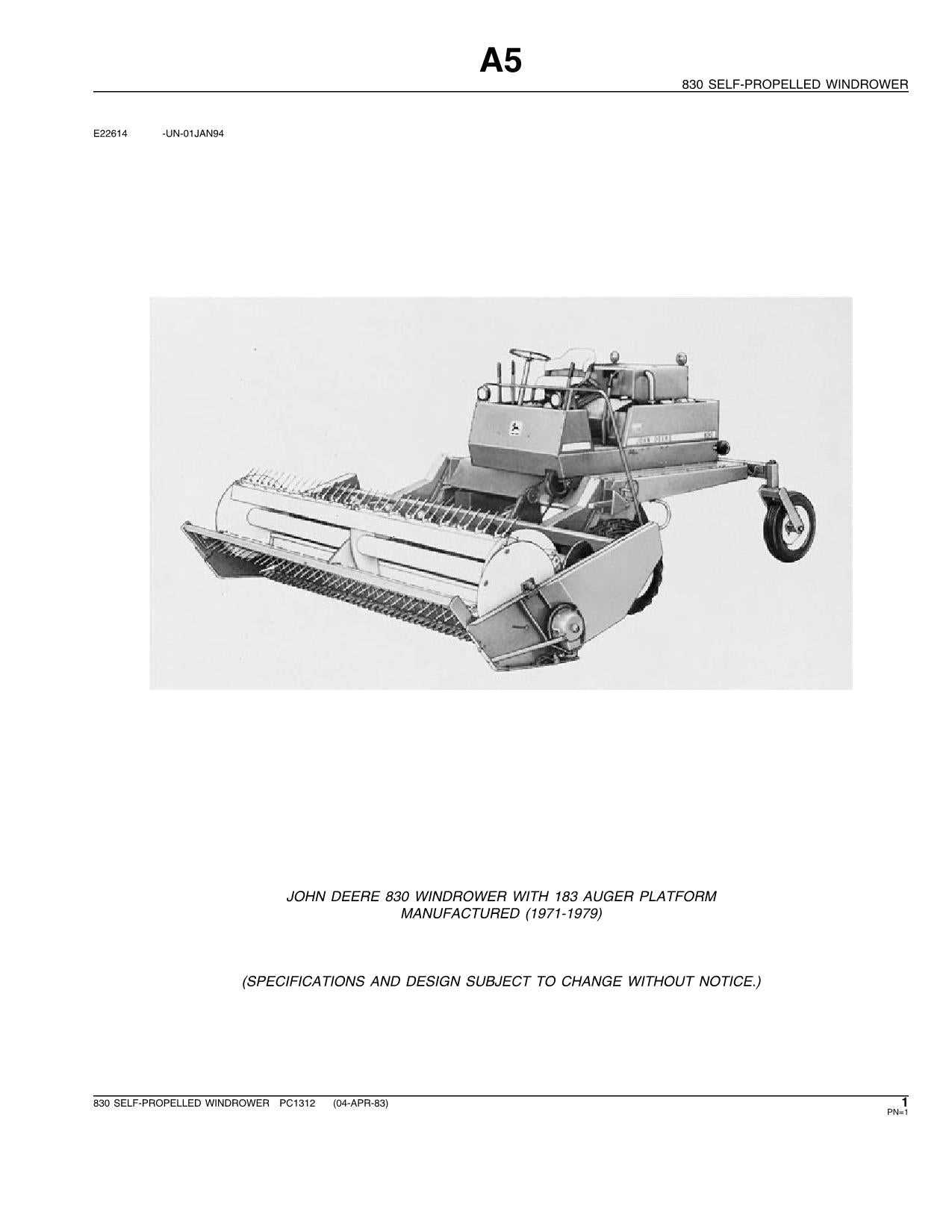 john deere 830 parts diagram