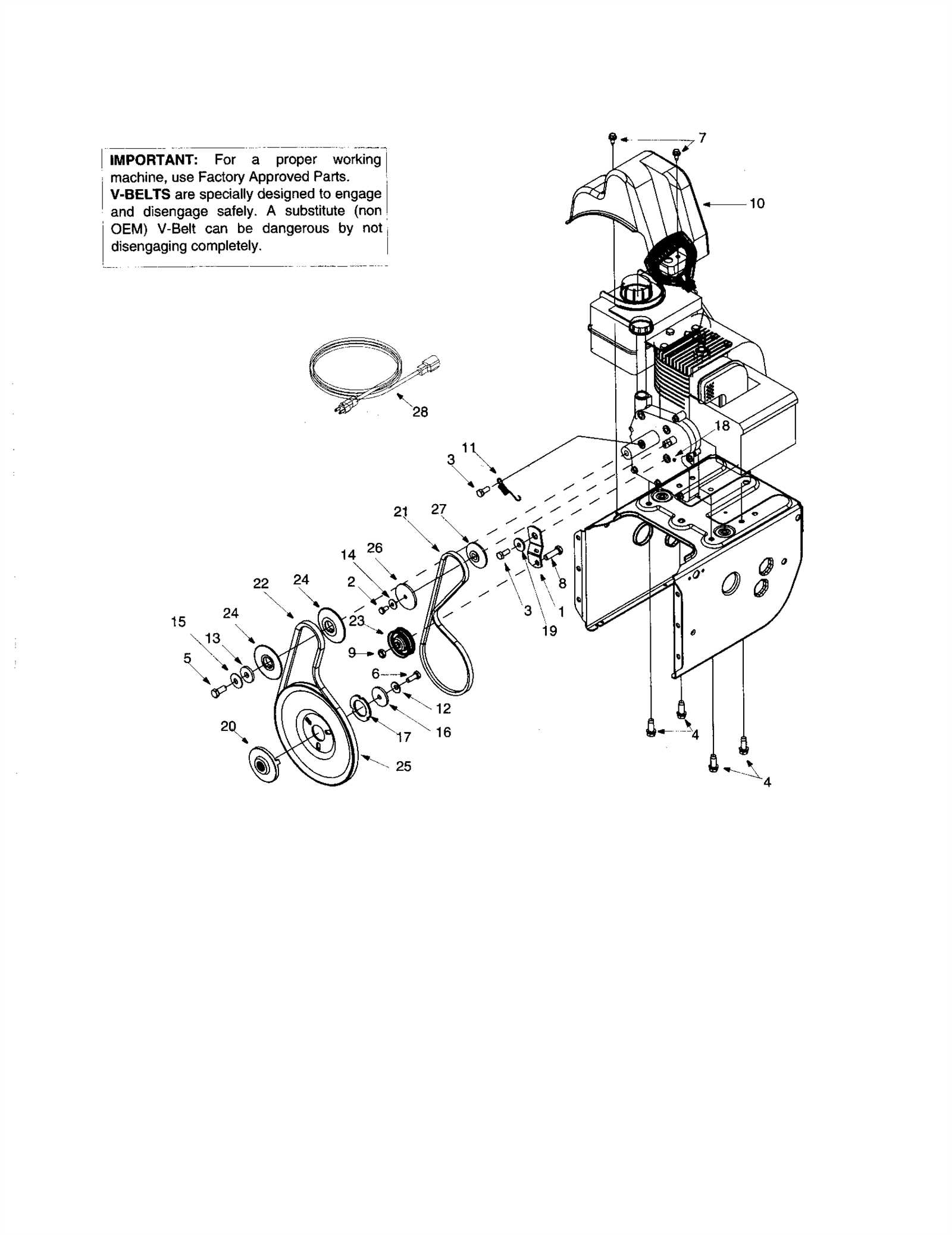 yard machine snow blower parts diagram