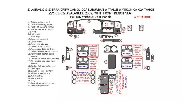 2000 gmc sierra parts diagram