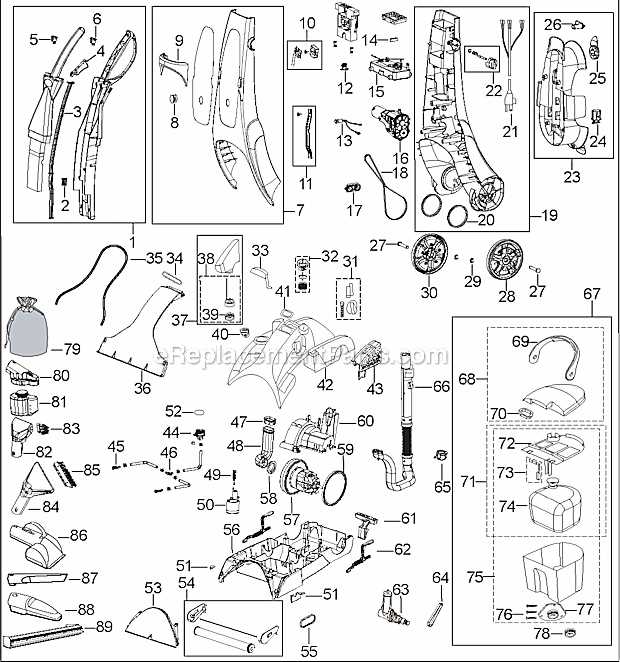 bissell proheat 2x revolution pet pro parts diagram