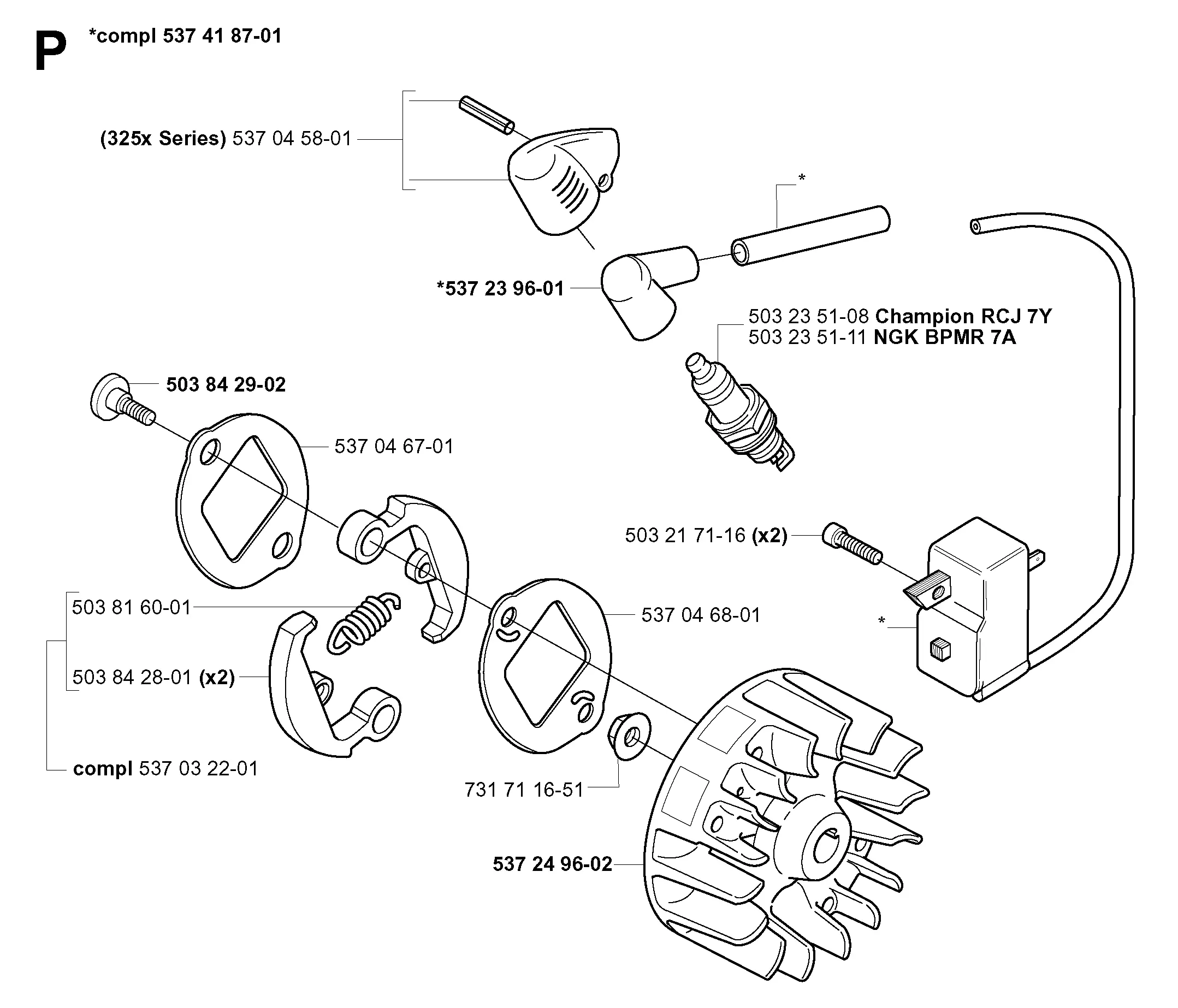 husqvarna 325 lx parts diagram