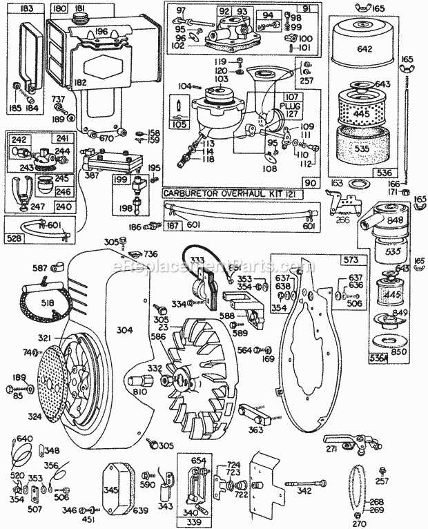 briggs and stratton exi 625 parts diagram