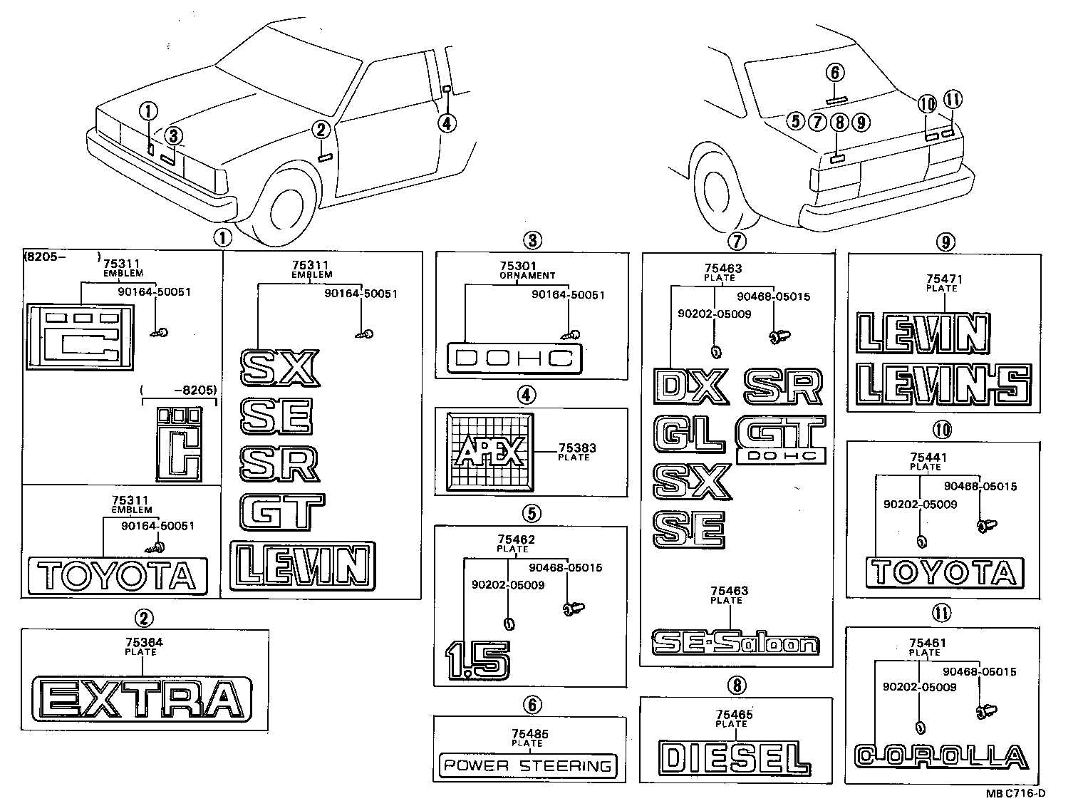 exterior car body parts names diagram