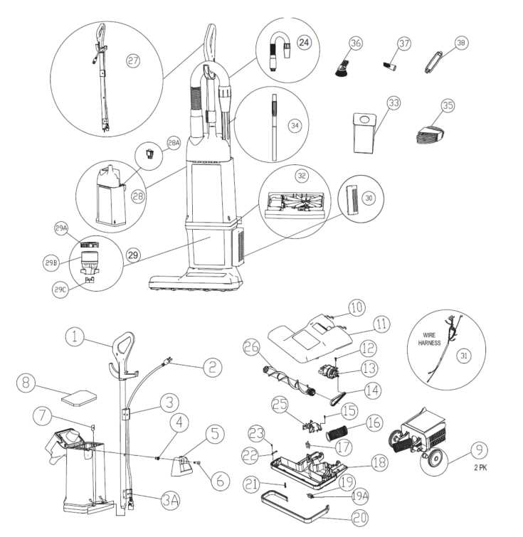 shark lift away vacuum parts diagram