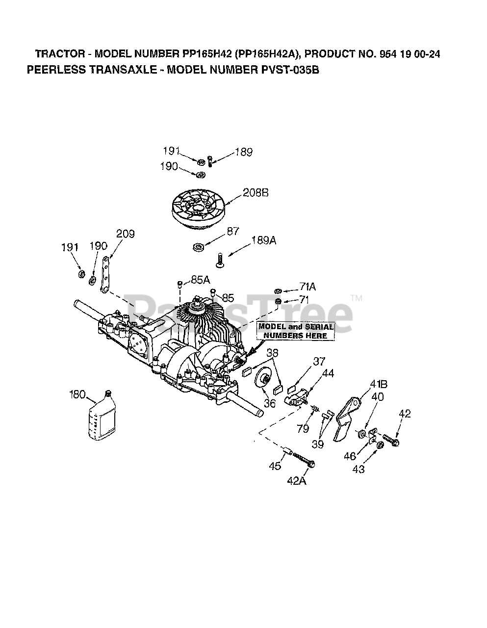 peerless transaxle parts diagram