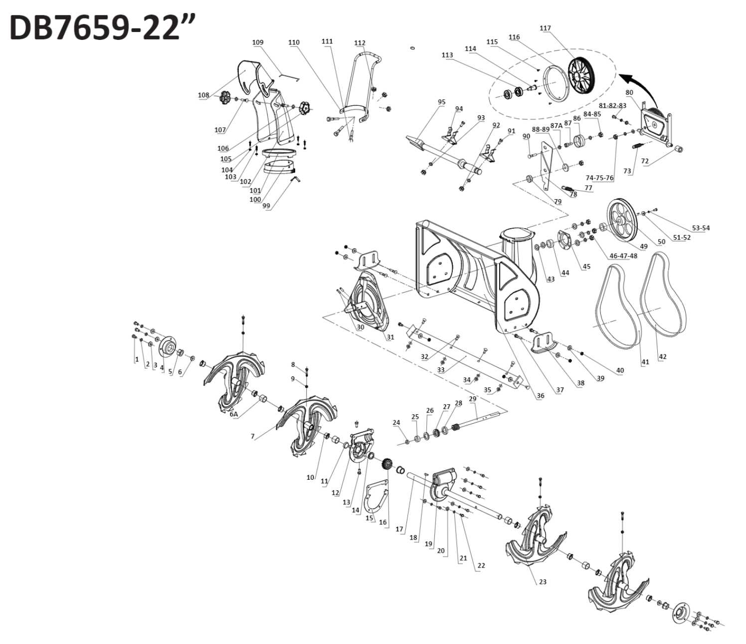 troy bilt blower parts diagram