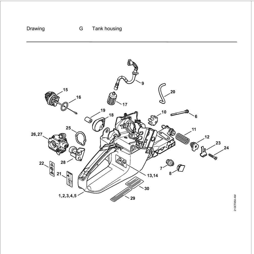 stihl 361 chainsaw parts diagram