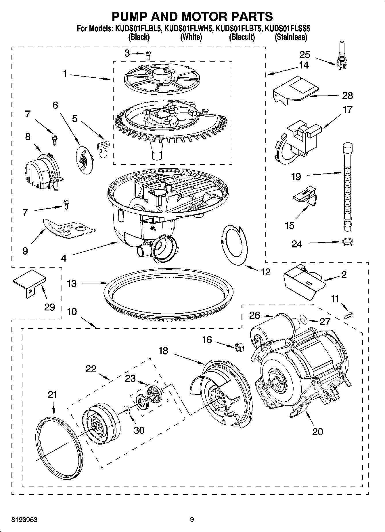 kitchenaid dishwasher parts diagram