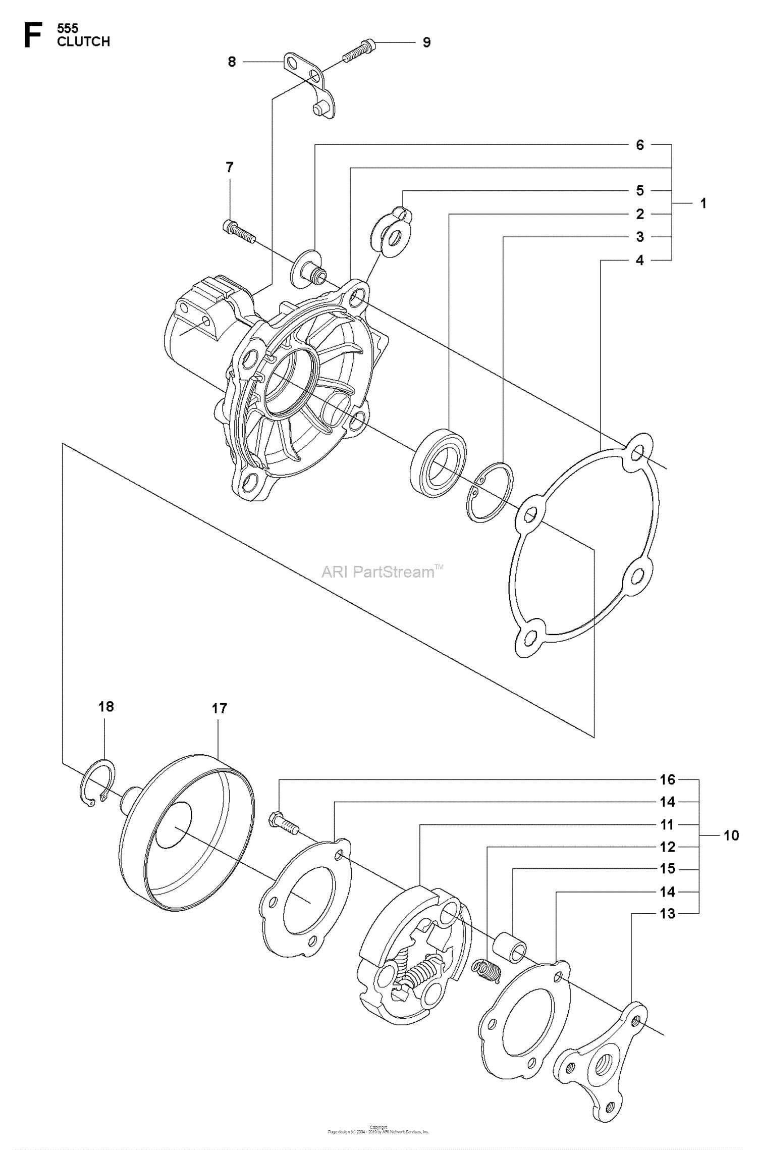 husqvarna 555 parts diagram