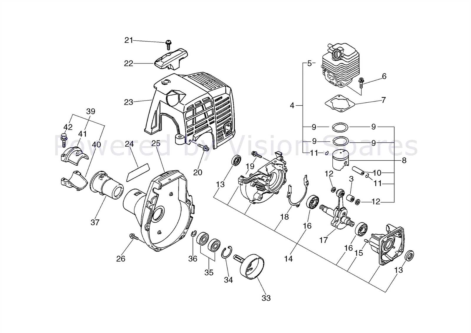 hedge trimmer parts diagram