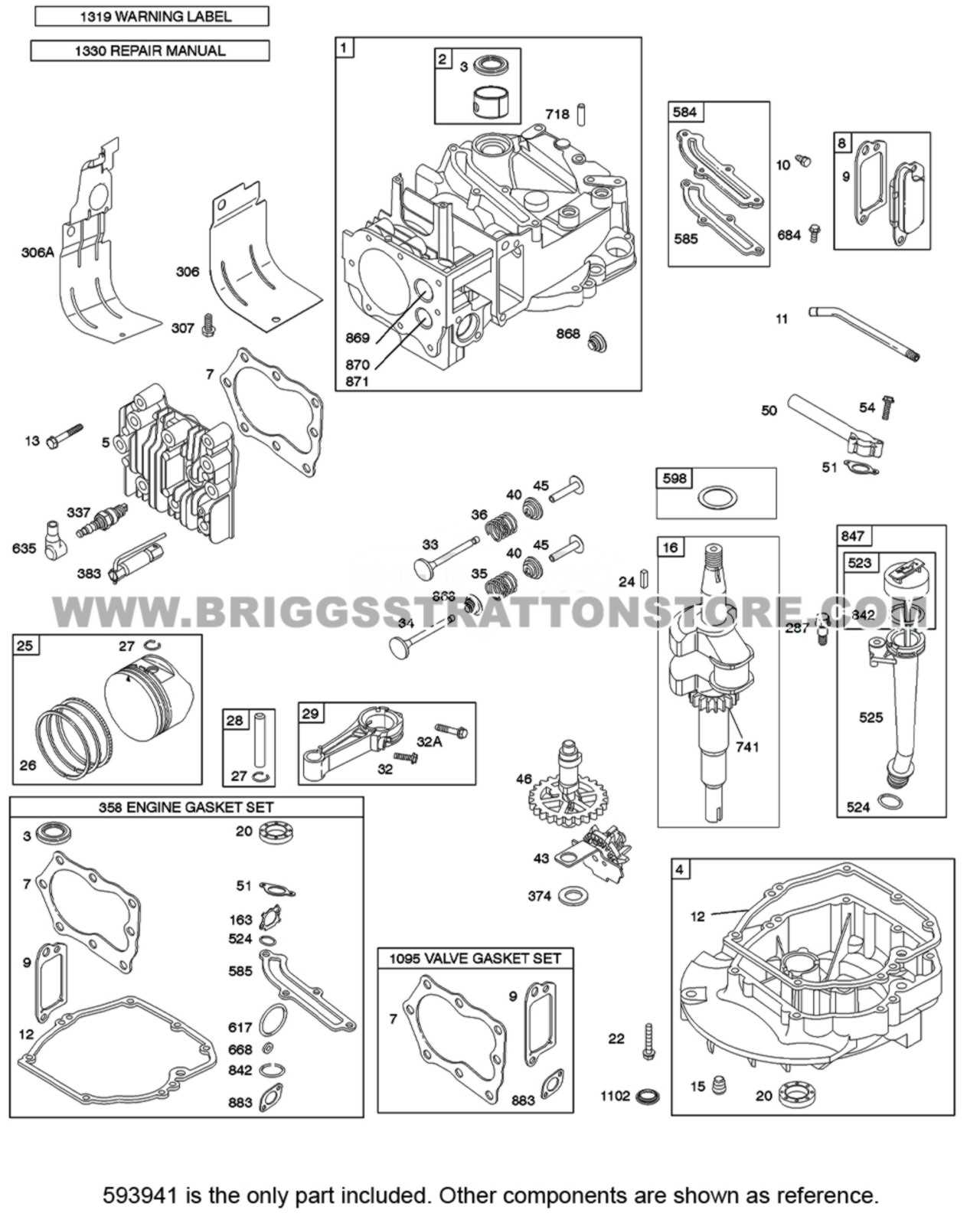 briggs and stratton exi 625 parts diagram