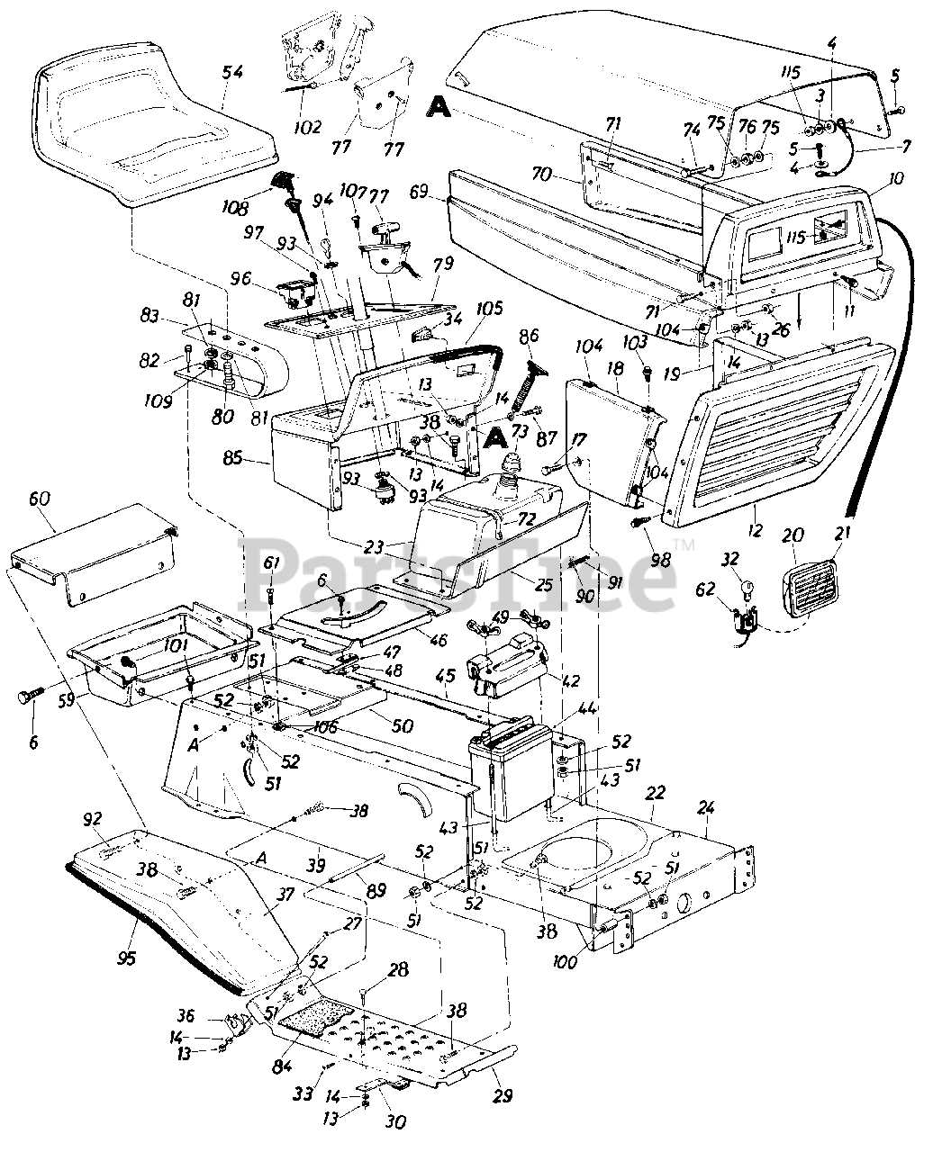 peerless transaxle parts diagram