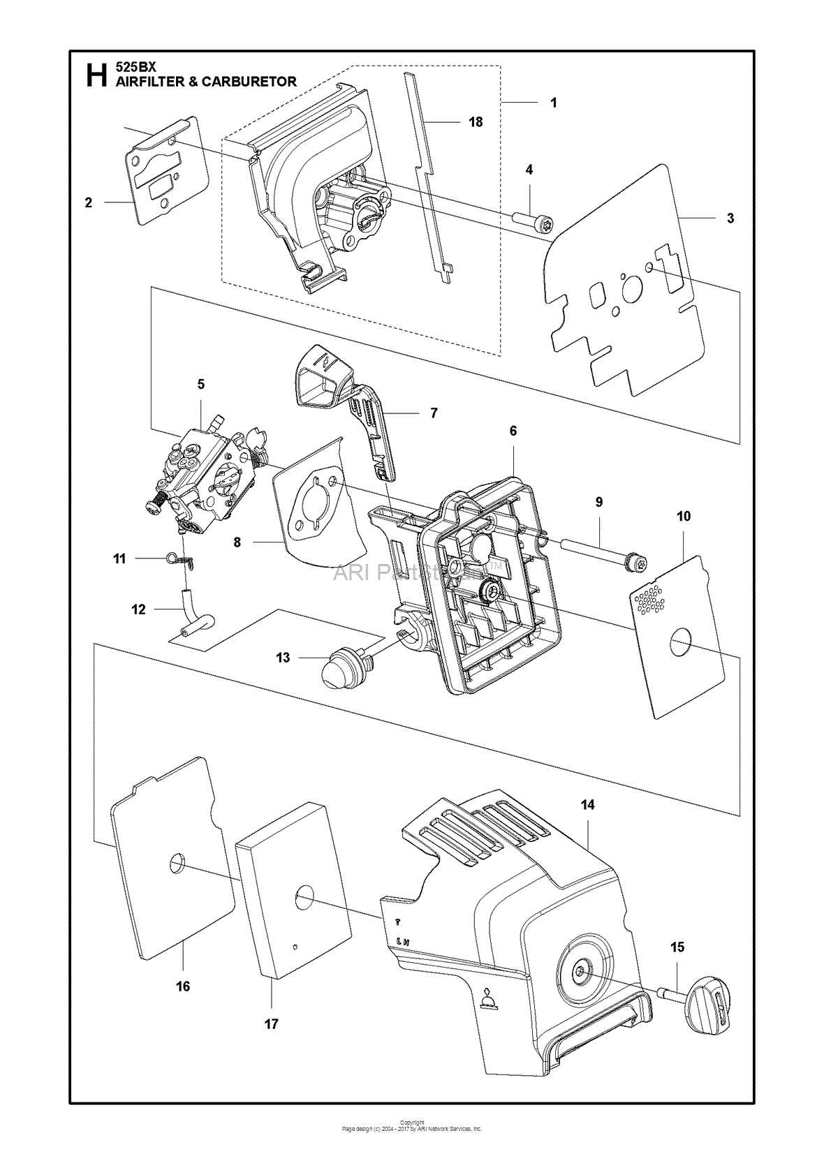 husqvarna leaf blower parts diagram