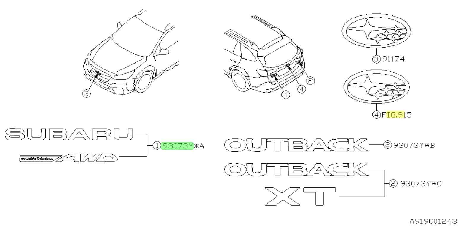 subaru body parts diagram