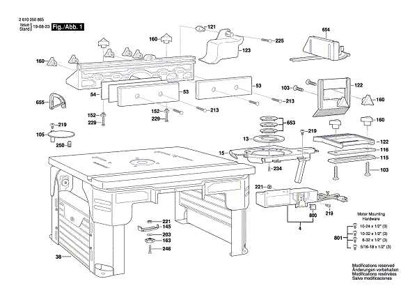 router table parts diagram