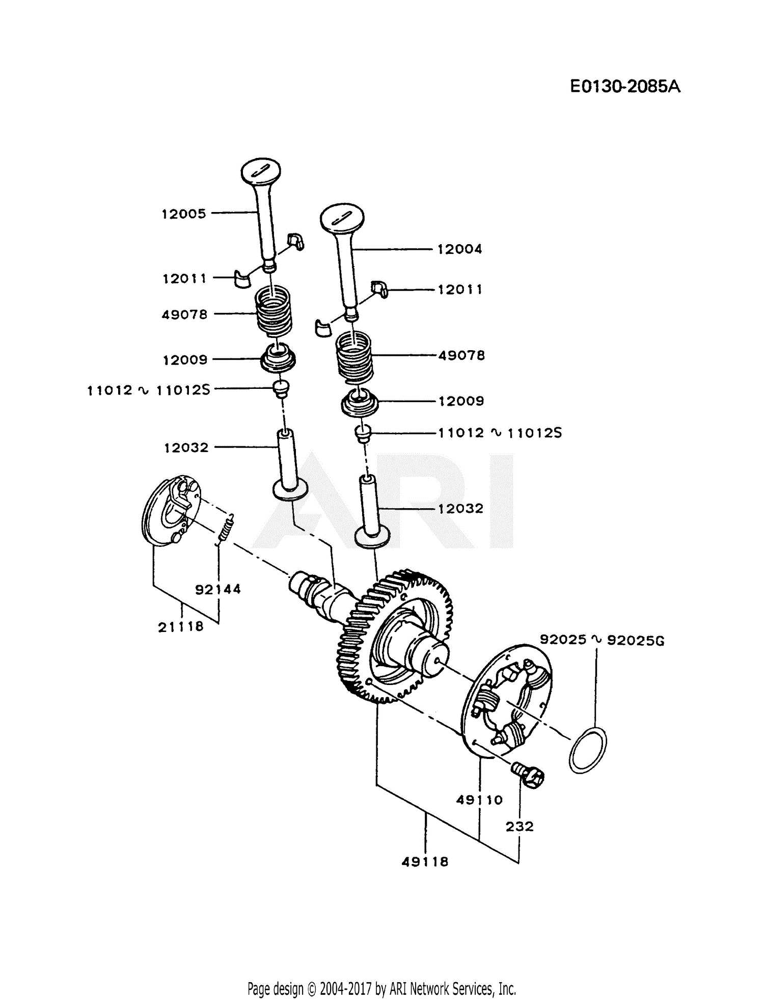 engine valve parts diagram