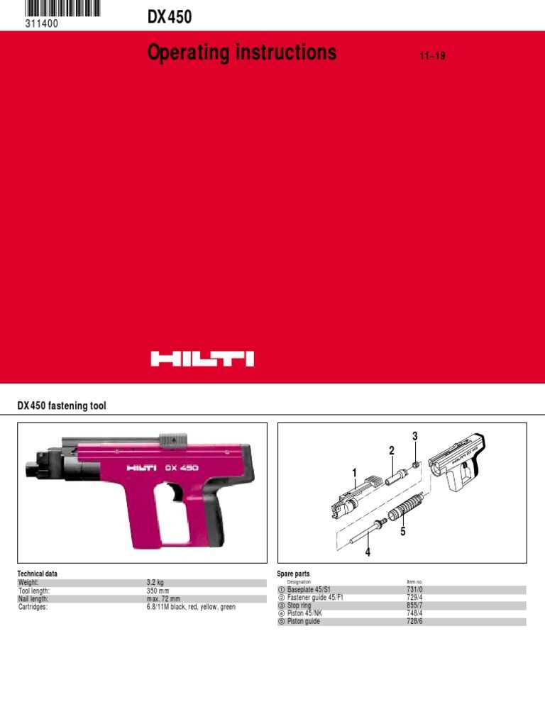 hilti dx450 parts diagram