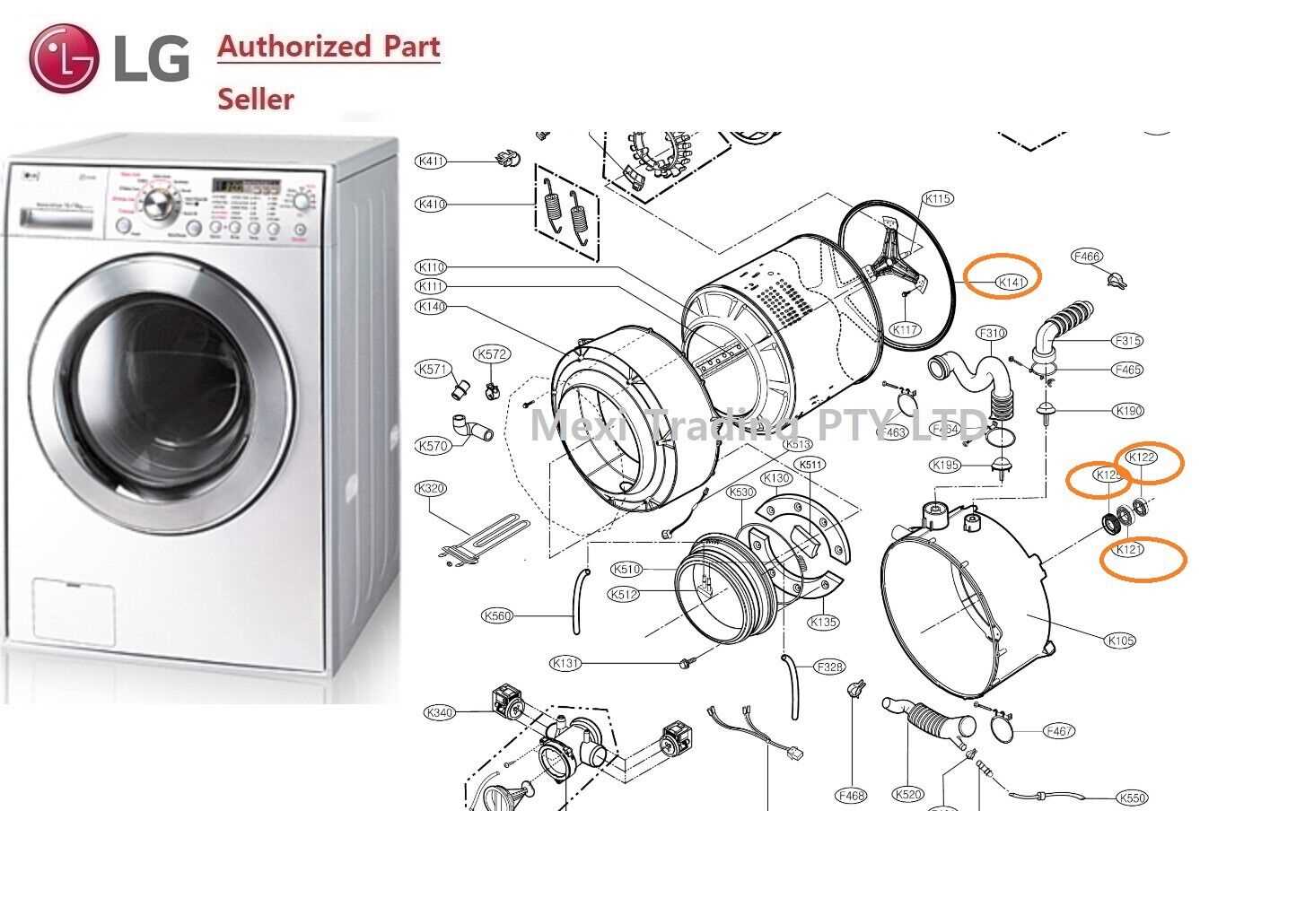 lg front load washing machine parts diagram