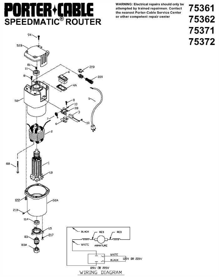 porter cable router parts diagram