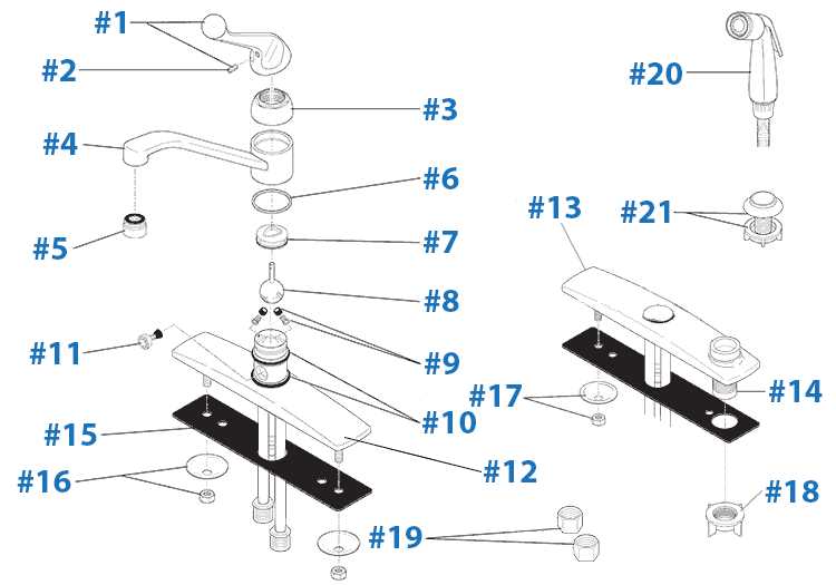 american standard kitchen faucet parts diagram