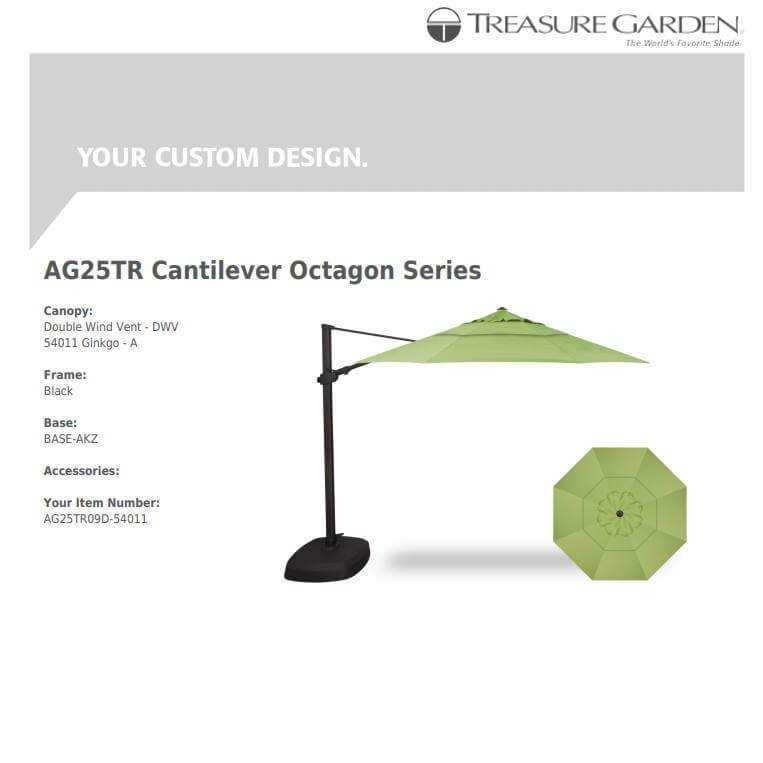 treasure garden cantilever umbrella parts diagram