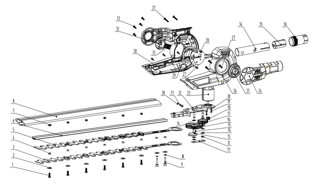 ryobi hedge trimmer parts diagram