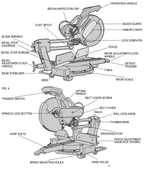 dewalt 12 inch miter saw parts diagram