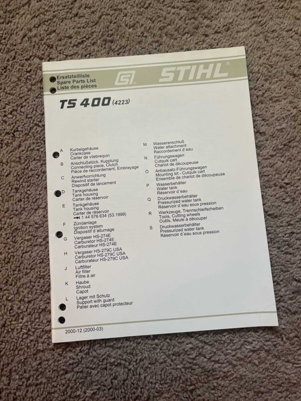 ts 400 parts diagram